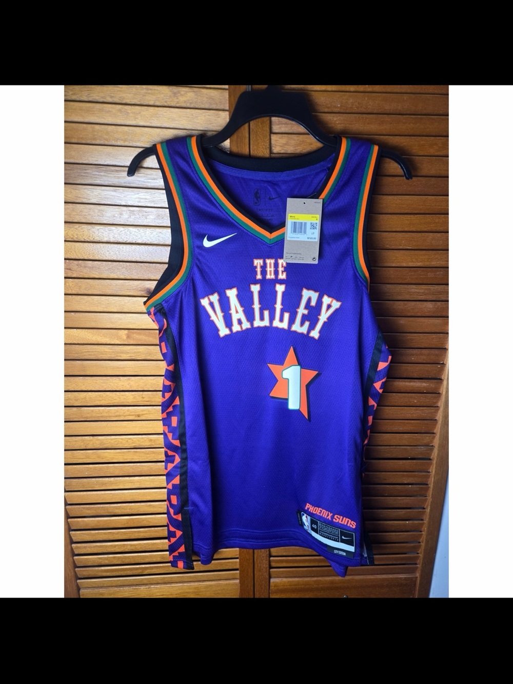 Nike Phoenix Suns Devin Booker The Valley City Edition Jersey Mens Small